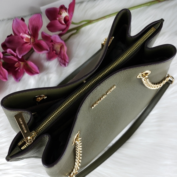 NWT Michael Kors LG Teagen satchel duffle green MK - Picture 8 of 10